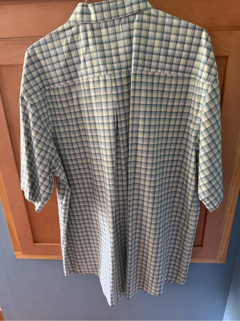 Cinch Green, Light Blue and White Plaid Short Sleeve Shirt